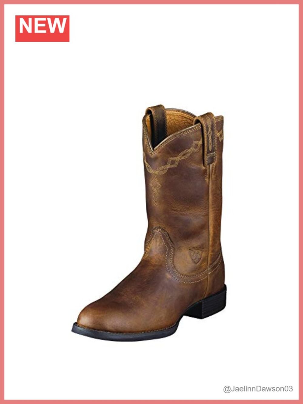 ARIAT Heritage Roper Western Leather Boots Mid-Calf Block Heel Work